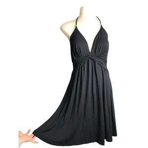 Express | Sexy Black Diamond Infinity Detail Strap Spaghetti Strap Mini Dress •